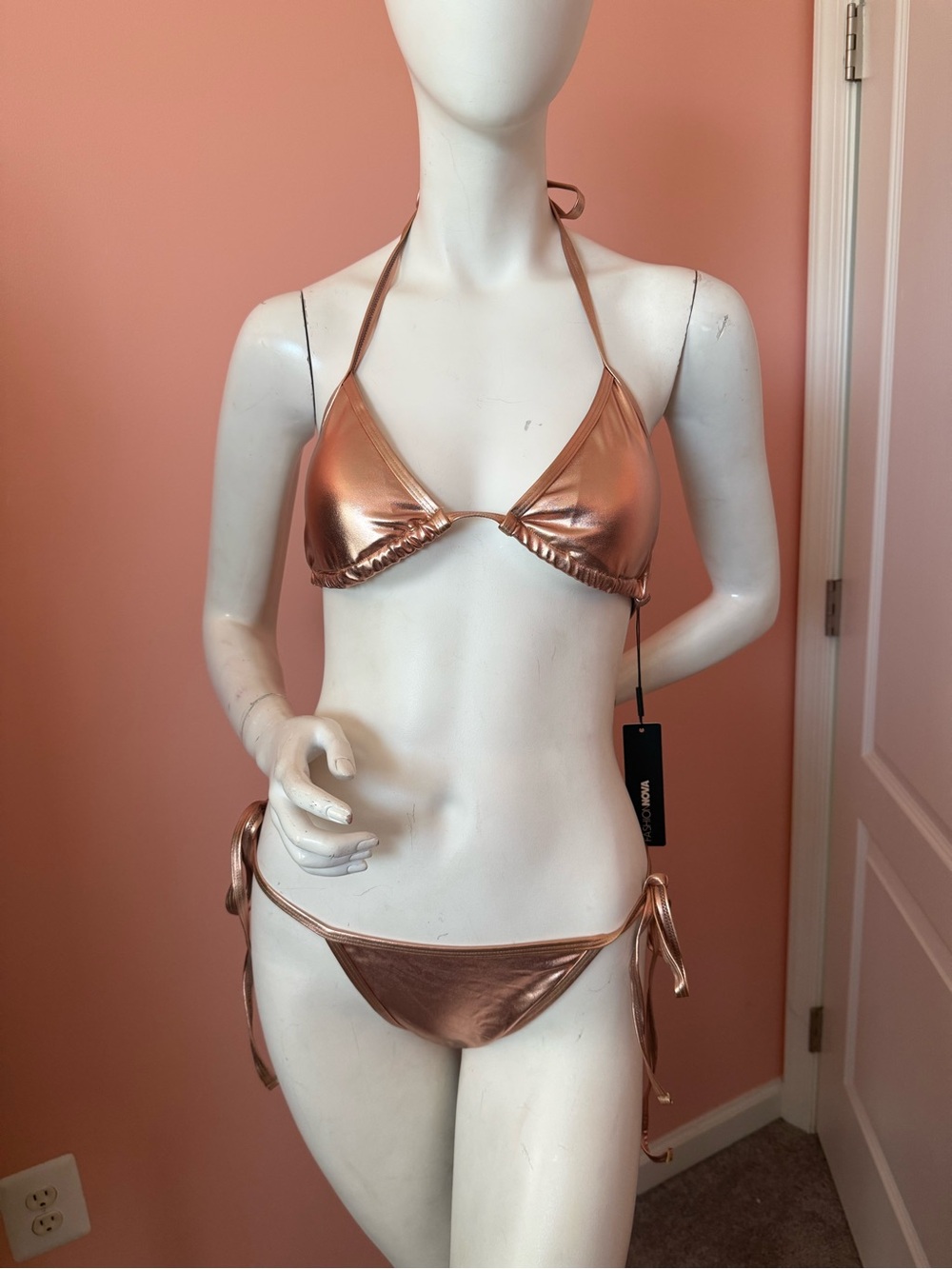 Fashion Nova Bronze Side Tie String Bikini